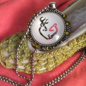 Browning Deer Buck Love Doe Pendant